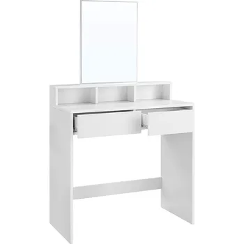VASAGLE Toaletní stolek s obdélníkovým zrcadlem, 80x40x140cm, bílý Toaletní stolek