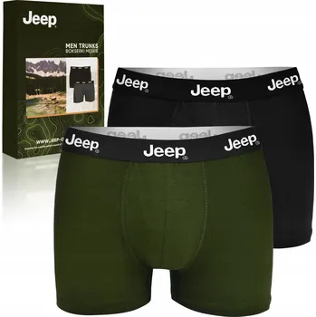Podprsenka JEEP Pánské boxerky Klasické Black Military Bavlna 2 kusy Velikost XL