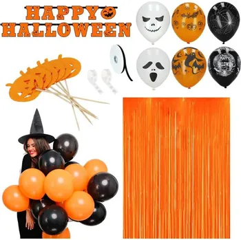 Balónek Sada balónků HAPPY HALLOWEEN SPRINGOS HA5216 černo-oranžová