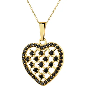 Přívěsek Zlatý přívěsek se zirkony - srdce - AP541-6694