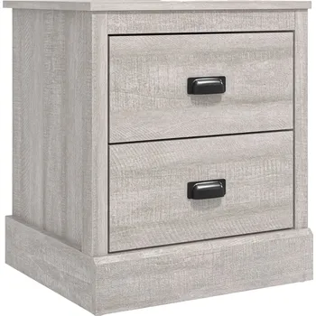 Noční stolek Galano Noční Stolek Stolek se 2 zásuvkami Dřevěný Šedý 46,5x40,8x53,7cm