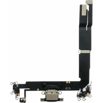 Náhradní díl pro mobilní telefon Nabíjecí port Flex kabel iPhone 16 Plus - Black - genuine IPH1156