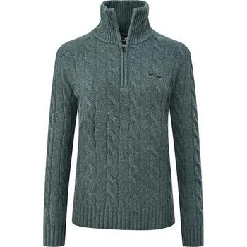 Jezdecká mikina Dámský svetr s vlnou HVP Dunya AW 25/26, tmavě zelený - vel. L