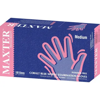 Vyšetřovací rukavice Rukavice jednorázové NITRIL MAXTER Cobalt bez pudru, velikost S, cena za balení (100ks)