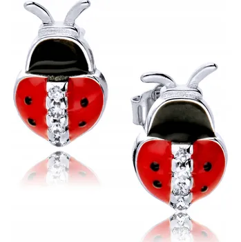 Náušnice Stříbrné Náušnice 925 Barevné Berušky pro děti