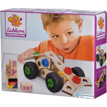 ostatní stavebnice Dřevěná stavebnice závodní auto 3v1 35 dílů EICHHORN CONSTRUCTOR