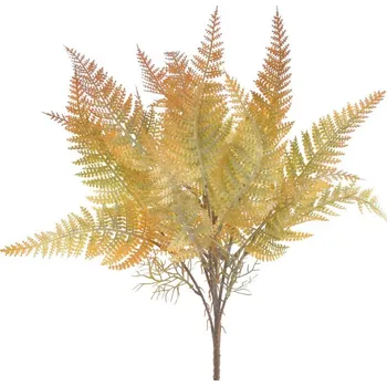 umělá květina Kapradina trs 43 cm - zelená/oranžová