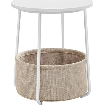 Konzolový stolek VASAGLE Odkládací stolek, 45×45×51cm, bílo-béžový Koncový stolek