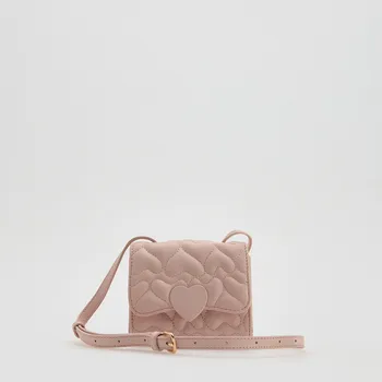 Reserved - Kabelka se srdíčky - pastelově růžová - 371HB-03X - 371HB-03X-ONE