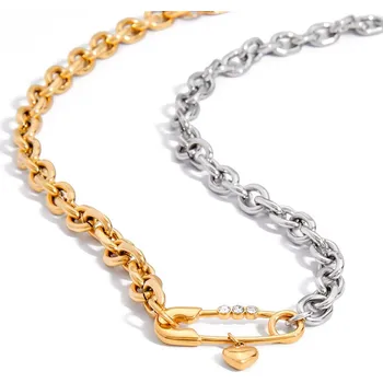 Náhrdelník ELENYS Safety Heart – pozlacený náhrdelník 18K žluté zlato Délka: 41+5 cm / max. 46 cm