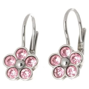 Náušnice Stříbrné naušnice s růžovými zirkony STNAU1021F