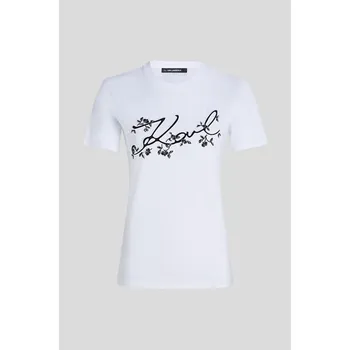 TRIČKO KARL LAGERFELD KARL ORCHID LOGO T-SHIRT WHITE