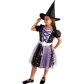 Dětská kostým čarodějnice černo-fialová (M) e-obal