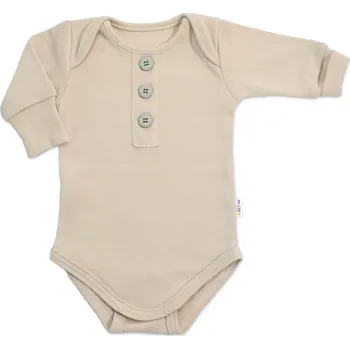 Rostoucí body NATURE, dlouhý rukáv s knoflíčky, bavlna, béžová