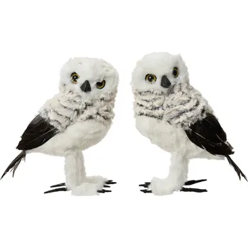 Vánoční dekorace Kaemingk Sova, 11x14x21 cm, 2 druhy, šedá, KSD