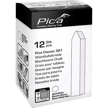 Kresba -Classic školní křída Křída 12x12x85mm čtvercová 12 ks bílá