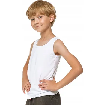 Dětské bílé tílko na ramínka MORAJ chlapecké BAVLNA 98-104