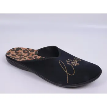 Dámská obuv Dámské bačkory papuče ADANEX SARA 29983 černé LOVE s leopardním vzorem s uzavřenou špičkou velikost: 36