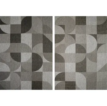 Koberec Balta Kusový koberec sisalový oboustranný Brussels 205498/11010 Geometrický šedý grafitový Rozměr: 120x170 cm