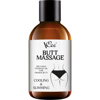 Masážní přípravek VCee Butt massage zpevňující masážní olej na pozadí 200ml