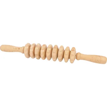 Pollié Dřevěný masážní váleček s ozubenými disky pro maderoterapii