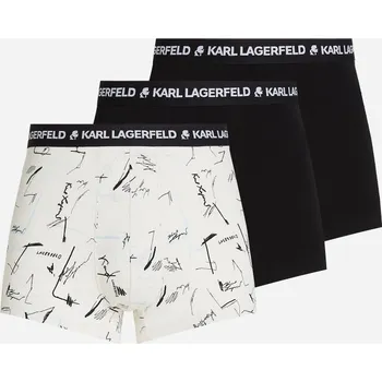 Boxerky SPODNÍ PRÁDLO KARL LAGERFELD SKETCH LOGO AOP TRUNK AOP SKETCH CANNOLI-BLACK