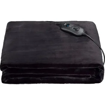 Měkká velká elektrická deka z polar fleecu 180x130 cm černá