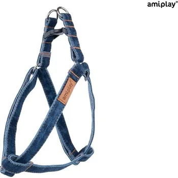 Postroj pro psa Amiplay Postroj Denim M 30-55x 1,5cm - námořnická