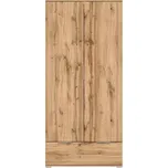 ZELE šatní skříň SZF2D1S, dub wotan