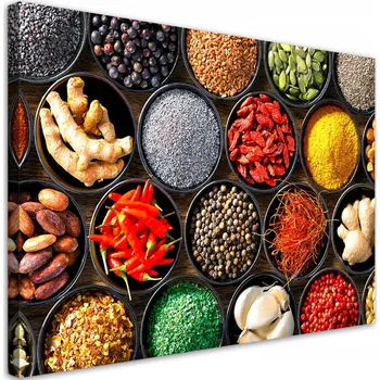 Obraz OBRAZ NA PLÁTNĚ Bylinky a koření do kuchyně 60x40