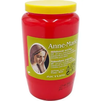 Svíčka Anne-Marie - hřbitovní olejová svíčka 150 g, ~ 55 h, s víčkem, červená