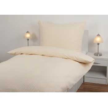 Povlečení JAN peří Krepové povlečení - světle žluté - Krepové povlečení - světle žlutý - souprava povlečení 70x90 + 140x200