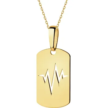 Přívěsek Zlatý přívěsek - destička, EKG srdce - AP541-5121