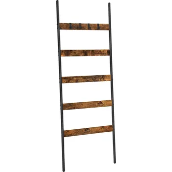 Věšák VASAGLE Žebřík na deky, 60x176cm, černý Police na deky
