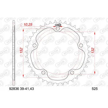 Nářadí na motocykly Zadní rozeta AFAM 92836-43