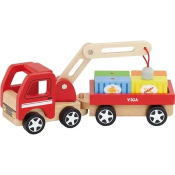 Dřevěná hračka Dřevěný magnetický jeřáb Viga