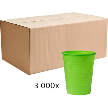 Jednorázové nádobí Kelímky jednorázové plastové barevné (1 karton = 3000 ks) DOPLA limetková