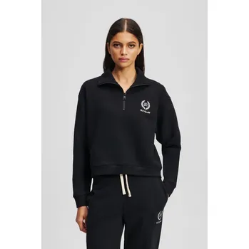 Dámské oblečení MIKINA KARL LAGERFELD HOTEL KARL CREST HALF ZIP BLACK
