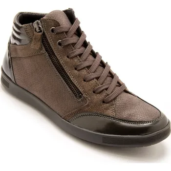 Dámské pantofle PédiConfort Kotníkové kožené derbies na šněrování a zip šedá 39