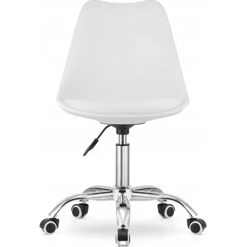 Kancelářská židle Lugano bílá kožená s nastavitelnou výškou