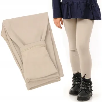 Dívčí oblečení LAEMI dětské legíny dlouhé zateplené bavlna béžové velikost 86