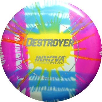 Disc golf Innova Dyed Star Destroyer 175g Bílá/Žlutá/Fialová
