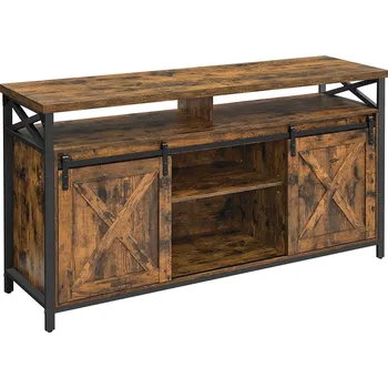 Televizní stolek VASAGLE TV skříňka, 147x40x76cm, hnědo-černá Televizní stojan