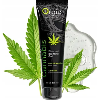 Lubrikační gel Intimní gel NA VODNÍ BÁZI s výtažkem Z KONOPÍ pro sex a hračky, jedlý, 100 ml
