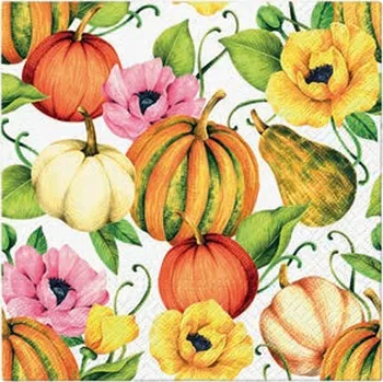 Papírový ubrousek Ubrousky 33 cm – Dýně a máky