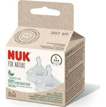 dudlíky Nuk for nature 2x silikonová dudlík na láhev velikost L