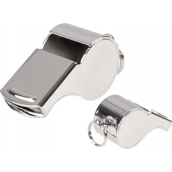 Píšťalka rozhodčí píšťalka Mil-Tec kovová, stříbrná, hlasitá