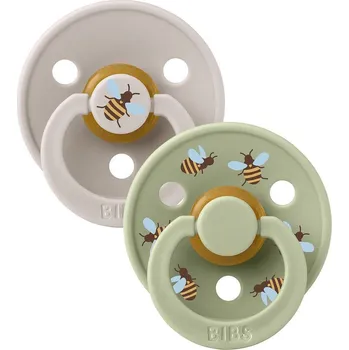 dudlíky Bibs Colour Bumblebee dudlíky z přírodního kaučuku 2 ks 6 - 18 m Mushroom mix
