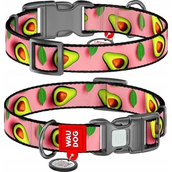 Obojek pro psa Nylonový obojek pro psa, vzor Avokádo na růžovém podkladu, velikost S, 25-35 cm, šířka 15 mm