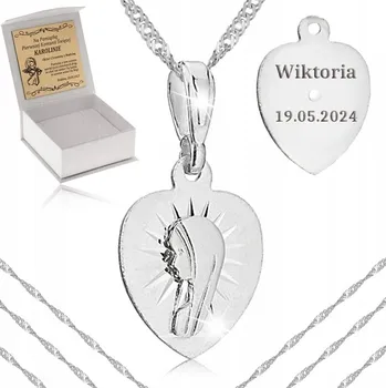 Řetízek STŘÍBRNÝ ŘETÍZEK + MEDAILONEK RYZOST 925 DÁREK PRO DÍVKU K BIŘMOVÁNÍ